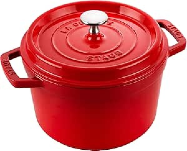 画像1: staub ストウブ 「 グランドココット ラウンド チェリー 20cm 」 大きい 両手 ホーロー 鍋 IH対応 【日本正規販売品】 STAUB Cast iron Grand cocottes round Cherry 40508-900 (1)