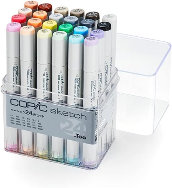 画像1: コピック(COPIC) Too コピック スケッチ ベーシック 24色セット 多色 イラストマーカー マーカー マーカーペン (1)