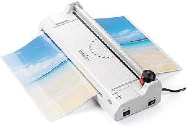 画像1: ・サンワダイレクト ラミネーター 裁断機/コーナーカッター付 A3 / A4 100〜150μフィルム厚対応 400-LM008 (1)